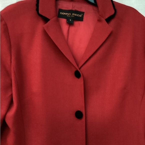 Donna Ricco Red  women’s Coat / Blazer Size 4 - Picture 2 of 12
